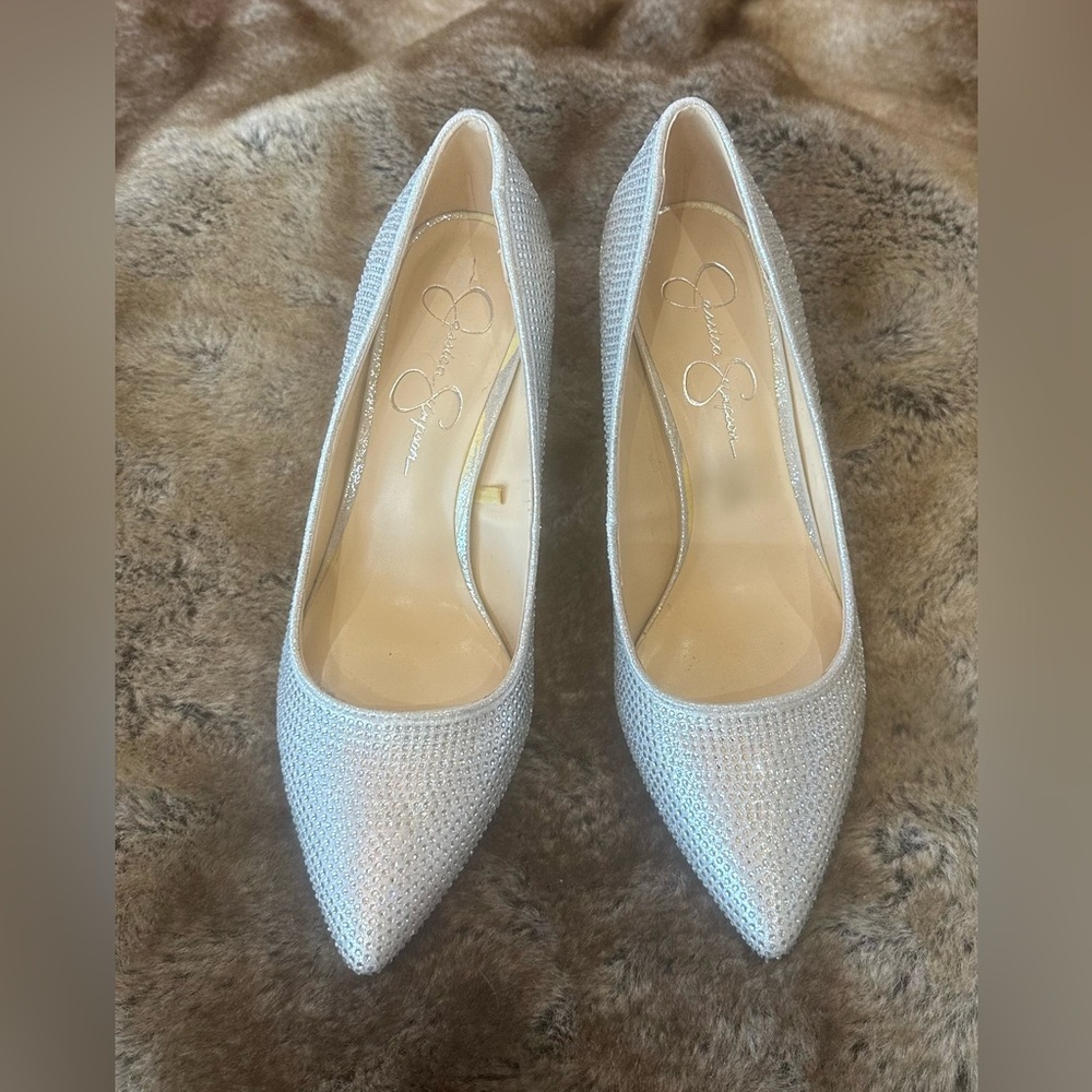 Jessica Simpson Silver sparkly high heels
